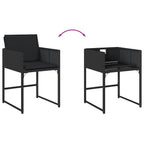 17-tlg. Garten-Essgruppe mit Kissen Schwarz Poly Rattan