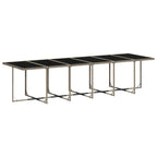 17-teiliges Garten-Ess-Set mit Kissen, grau, Polyrattan