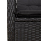 5-tlg. Garten-Essgruppe mit Kissen Schwarz Poly Rattan