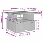 2-tlg. Garten-Essgruppe mit Kissen Beige Poly Rattan