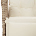 5-tlg. Garten-Essgruppe mit Kissen Beige Poly Rattan