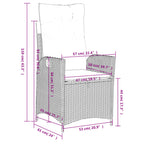 4-tlg. Garten-Essgruppe mit Kissen Beige Poly Rattan
