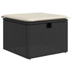6-tlg. Garten-Sofagarnitur mit Kissen Schwarz Poly Rattan