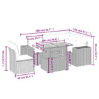 6-tlg. Garten-Sofagarnitur mit Kissen Schwarz Poly Rattan