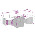 6-tlg. Garten-Sofagarnitur mit Kissen Schwarz Poly Rattan