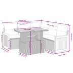 6-tlg. Garten-Sofagarnitur mit Kissen Schwarz Poly Rattan
