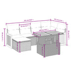 7-tlg. Garten-Sofagarnitur mit Kissen Schwarz Poly Rattan