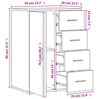 Sideboards 2 Stk. Weiß 59x39x80 cm Holzwerkstoff