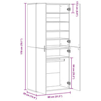 Schuhschrank Weiß 80×39×178 cm Holzwerkstoff