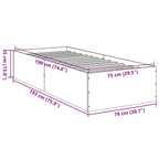 Bettgestell Weiß 75x190 cm Holzwerkstoff