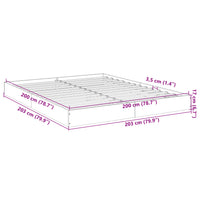 Bettgestell Grau Sonoma 200x200 cm Holzwerkstoff