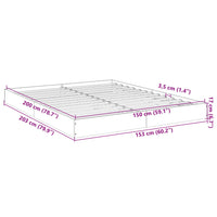 Bettgestell Grau Sonoma 150x200 cm Holzwerkstoff