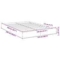 Bettgestell Betongrau 120x200 cm Holzwerkstoff