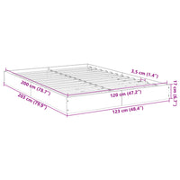 Bettgestell ohne Matratze Räuchereiche 120x200 cm Holzwerkstoff