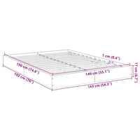 Bettgestell Grau Sonoma 140x190 cm Holzwerkstoff