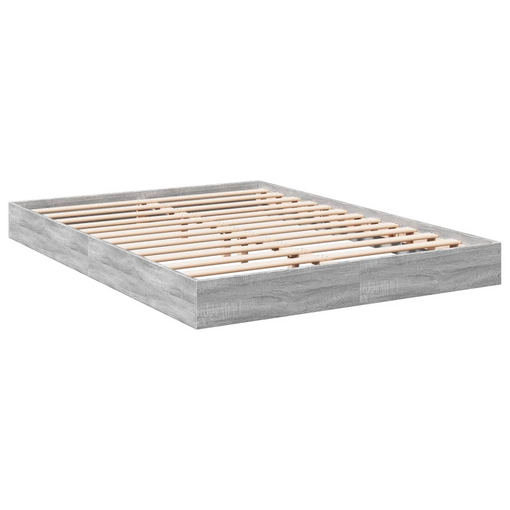 Bettgestell Grau Sonoma 135x190 cm Holzwerkstoff