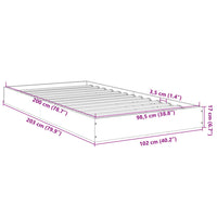 Bettgestell Grau Sonoma 100x200 cm Holzwerkstoff