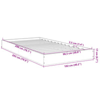 Bettgestell ohne Matratze Braun Eiche 100x200 cm Holzwerkstoff