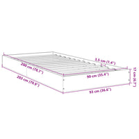 Bettgestell Betongrau 90x200 cm Holzwerkstoff