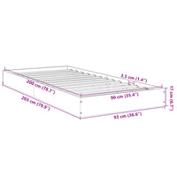 Bettgestell ohne Matratze Braun Eiche 90x200 cm Holzwerkstoff