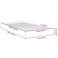 Bettgestell Grau Sonoma 90x190 cm Holzwerkstoff