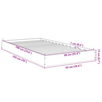 Bettgestell ohne Matratze Braun Eiche 90x190 cm Holzwerkstoff