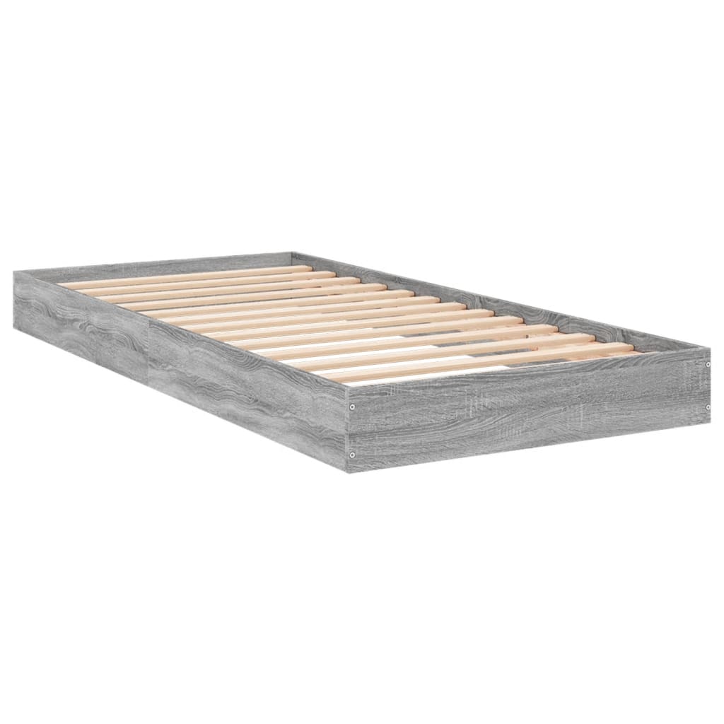 Bettgestell Grau Sonoma 75x190 cm Holzwerkstoff