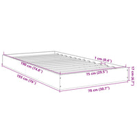 Bettgestell Grau Sonoma 75x190 cm Holzwerkstoff