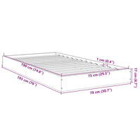 Bettgestell ohne Matratze Braun Eiche 75x190 cm Holzwerkstoff