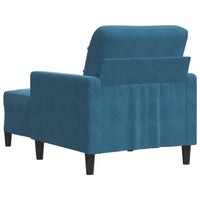 Sessel mit Hocker Blau 60 cm Samt