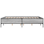 Bettgestell Grau Sonoma 150x200 cm Holzwerkstoff und Metall