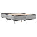 Bettgestell Grau Sonoma 150x200 cm Holzwerkstoff und Metall