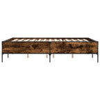 Bettgestell Räuchereiche 135x190 cm Holzwerkstoff und Metall