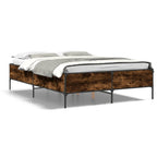 Bettgestell Räuchereiche 120x190 cm Holzwerkstoff und Metall