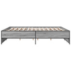 Bettgestell Grau Sonoma 180x200 cm Holzwerkstoff und Metall