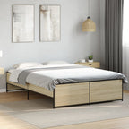 Bettgestell Sonoma-Eiche 140x190 cm Holzwerkstoff und Metall