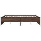 Bettgestell Braun Eichen-Optik 140x190 cm Holzwerkstoff Metall