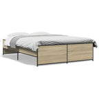 Bettgestell Sonoma-Eiche 120x190 cm Holzwerkstoff und Metall