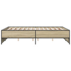 Bettgestell Sonoma-Eiche 120x190 cm Holzwerkstoff und Metall