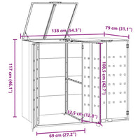 Mülltonnenbox für 2 Tonnen Anthrazit 138x79x117 cm Stahl