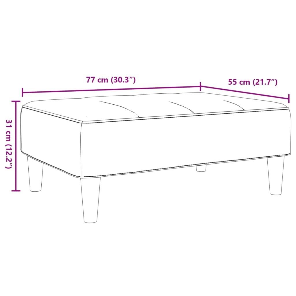 Fußhocker Schwarz 77x55x31 cm Stoff