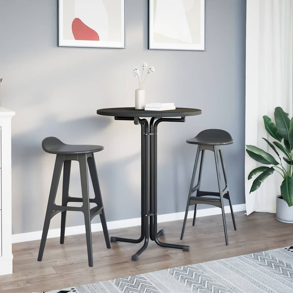 Bartisch Schwarz Ø80x110 cm Holzwerkstoff und Stahl