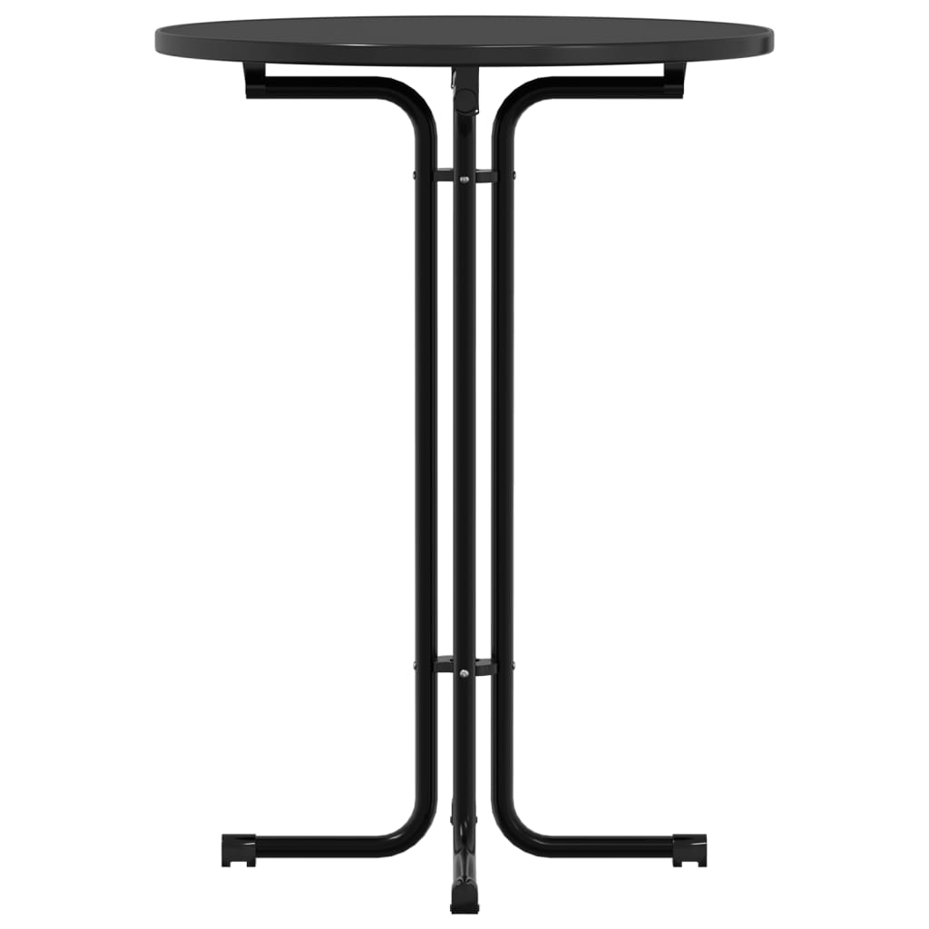 Bartisch Schwarz Ø80x110 cm Holzwerkstoff und Stahl