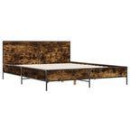 Bettgestell Räuchereiche 120x200 cm Holzwerkstoff und Metall