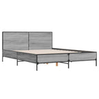 Bettgestell Grau Sonoma 160x200 cm Holzwerkstoff und Metall