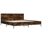 Bettgestell Räuchereiche 180x200 cm Holzwerkstoff und Metall