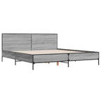 Bettgestell Grau Sonoma 200x200 cm Holzwerkstoff und Metall