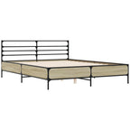Bettgestell Sonoma-Eiche 160x200 cm Holzwerkstoff und Metall