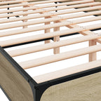 Bettgestell Sonoma-Eiche 160x200 cm Holzwerkstoff und Metall