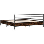 Bettgestell Räuchereiche 200x200 cm Holzwerkstoff und Metall